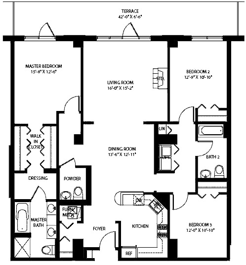 3140 N Sheffield Floorplan - 708 Tier*